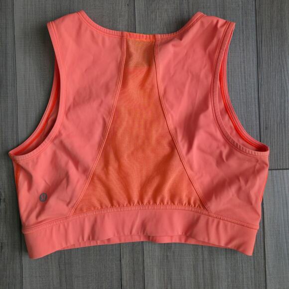 Lululemon Hotty Hot Cropped Tank Highlight Orange Activewear Top Women Sz 6 - Picture 4 of 7